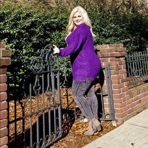 {Purple} Popcorn Sweater